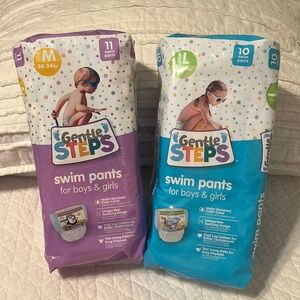 NEW! Swim Pants Size Med & Large - Water Resistant Outer Cover - Tear Away Sides